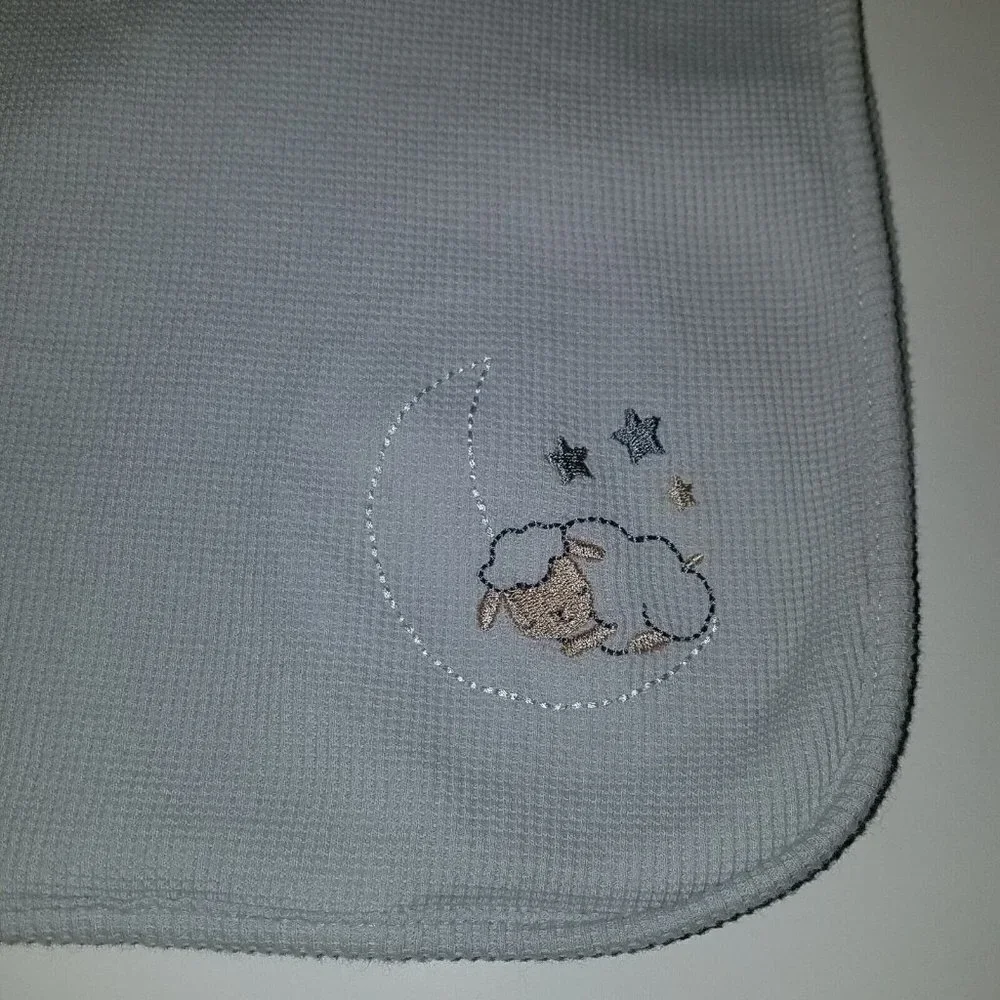 Parent's Choice Sheep Lamb Waffle Knit Cotton Thermal Baby Blanket Moon Stars